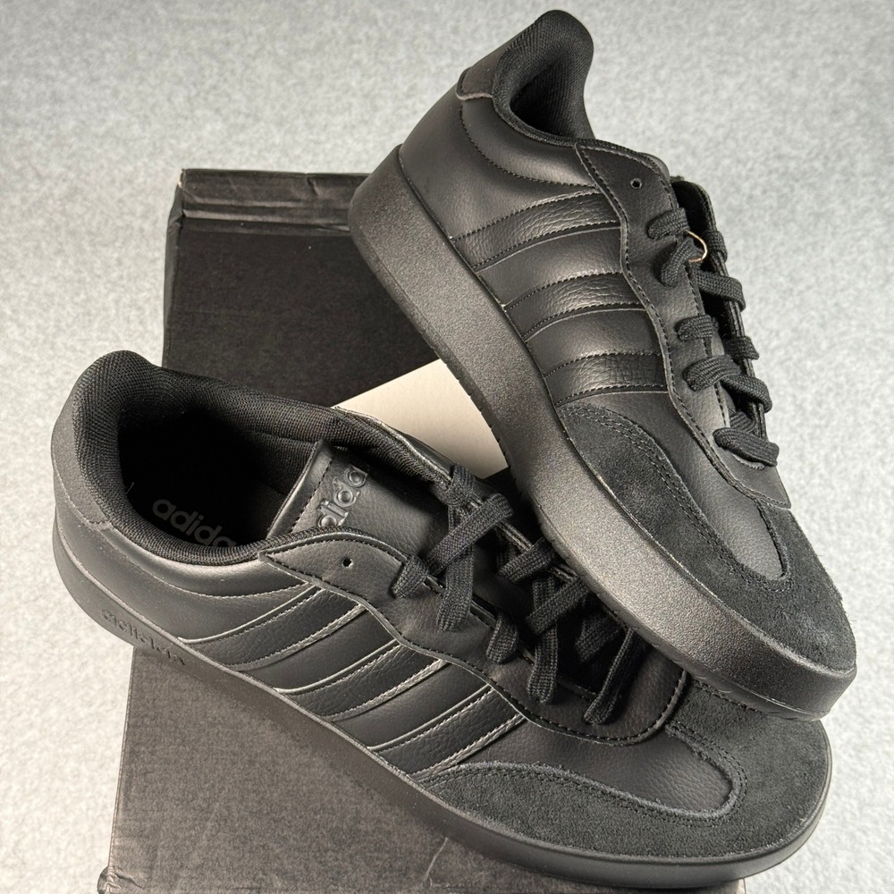 Adidas Barreda Black Leather Suede‎ Sneakers Men's 11.5 New With Box JR1321